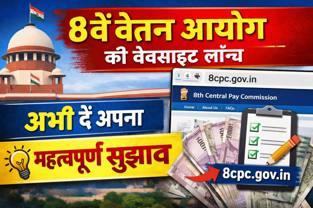 8वें वेतन आयोग की आधिकारिक वेबसाइट लॉन्च, अब कर्मचारी दे सकते हैं सुझाव